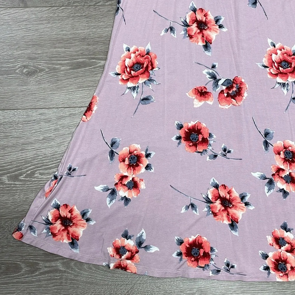 Forever 21+ Lavender Floral Sleeveless Swing Dress 1X - Picture 5 of 13